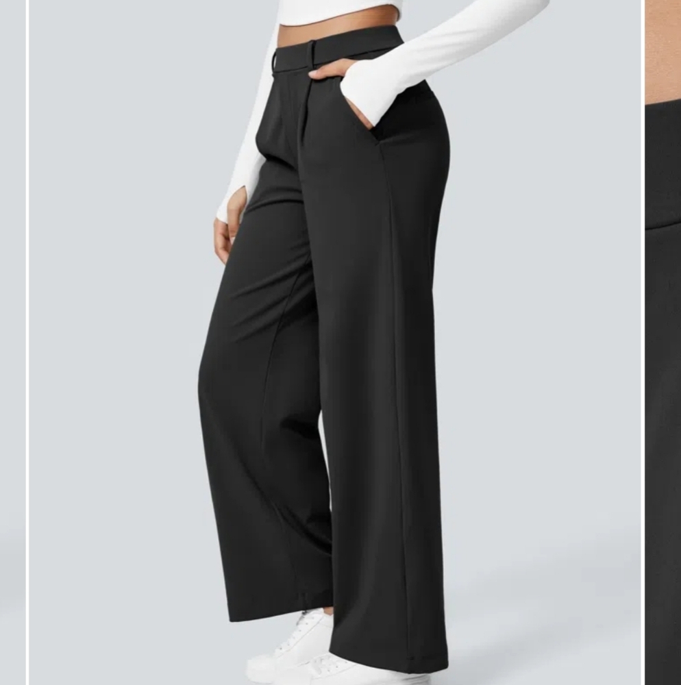 Halara NWOT Black Wide-Leg Women's High-Rise Pants Size M